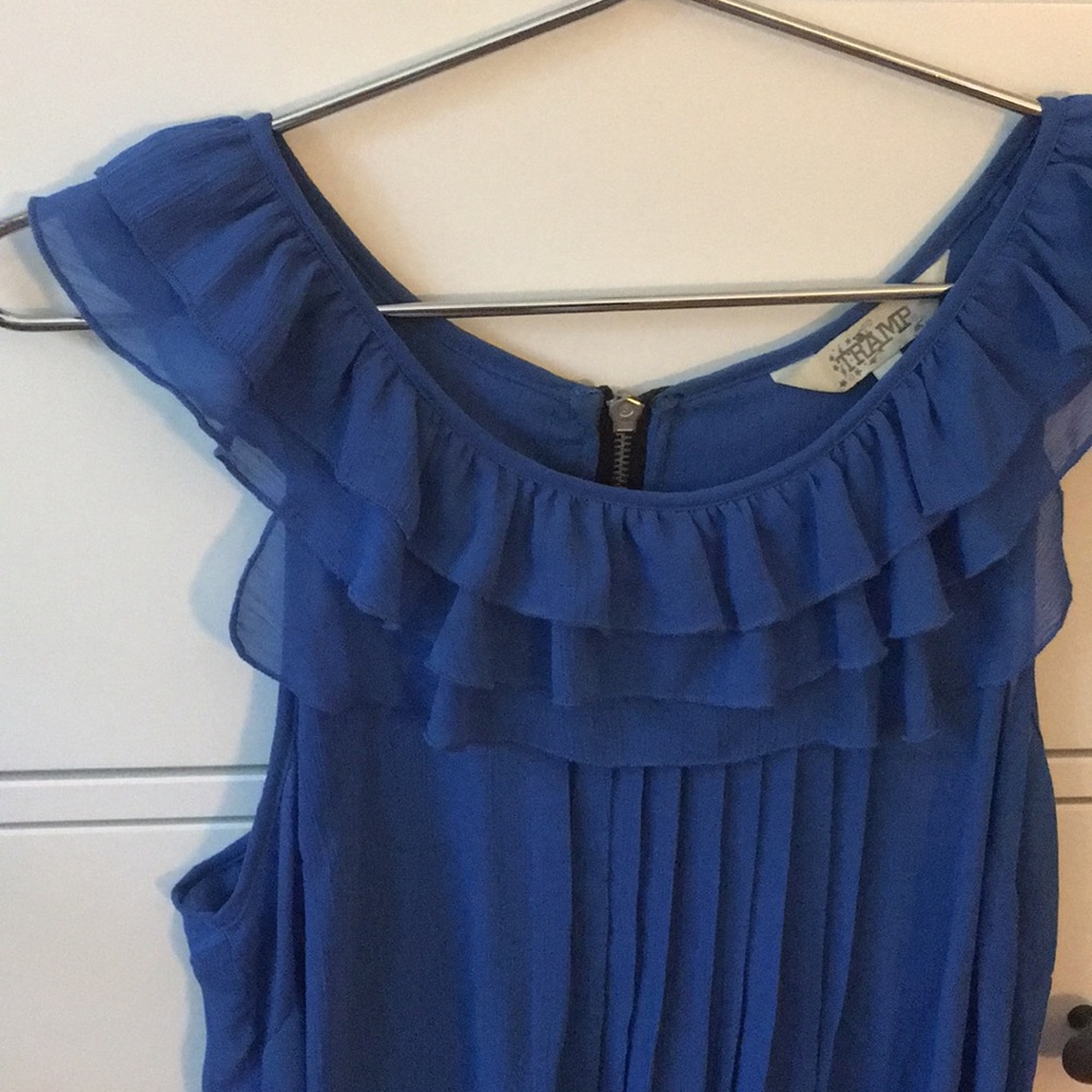 Sheer Blue Ruffle Top - Picture 2 of 3